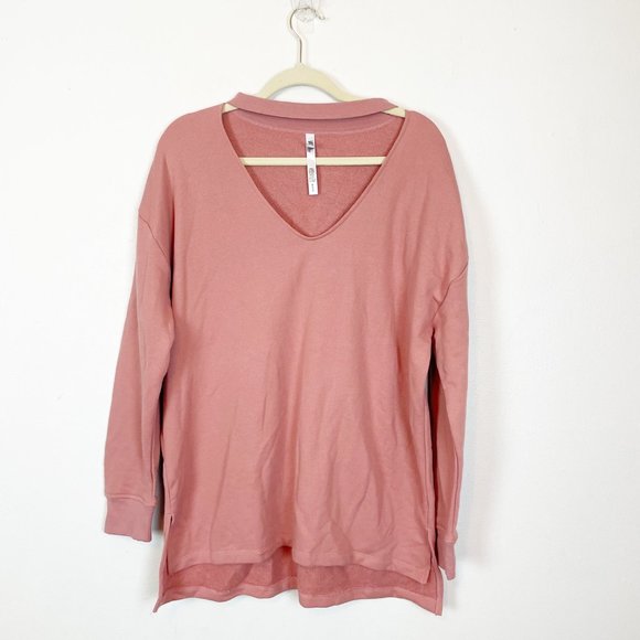Victoria's Secret Sport Woman's M PinkCut Out‎ Neck Oversized Tunic Sweatshirt - Picture 1 of 10